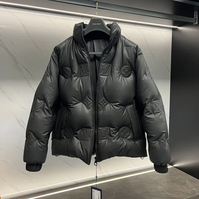 Louis Vuitton Down Jackets Hooded monogram-embossed puffer jacket product detail image 1