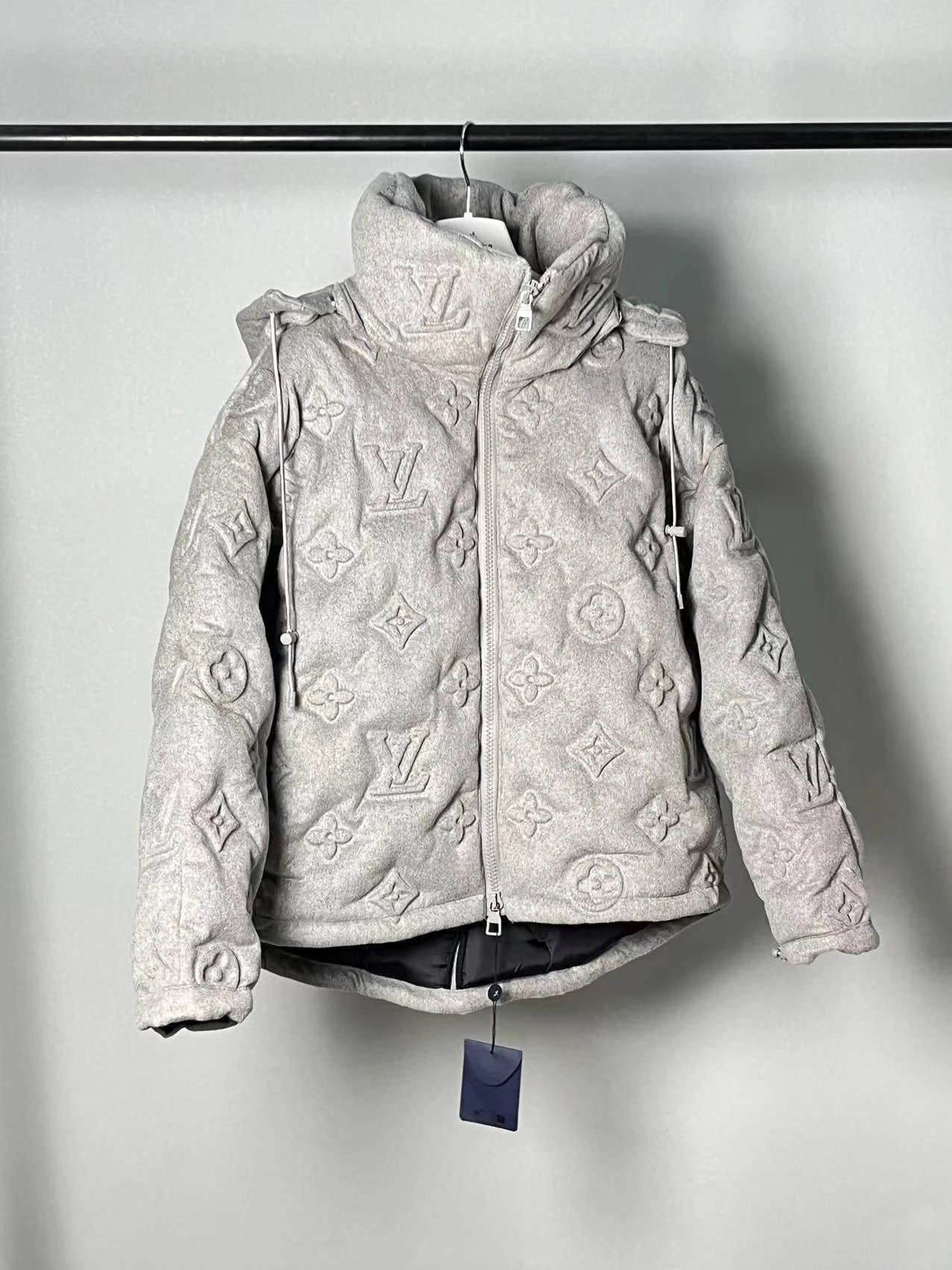 Louis Vuitton Monogram Down Jacket Gray and Black - 9