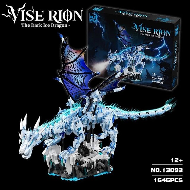 Lego-style Ice Dragon Model: Challenging Building Block Set – Educational Toy, Gift, and Light-Up Display Piece: seller detail photo 4