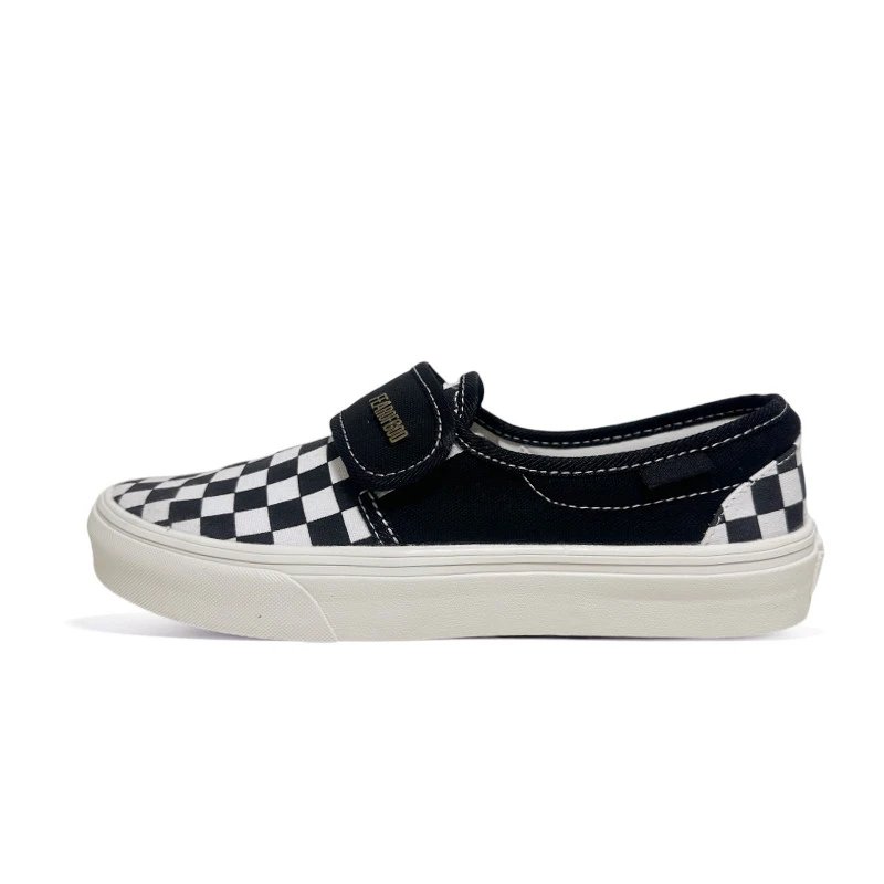 Velcro Toe Cap Black White Checkered Black