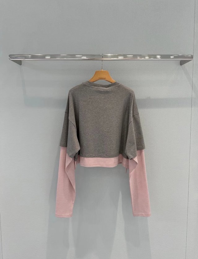 Layered Cotton Jersey T-Shirt: seller detail photo 10