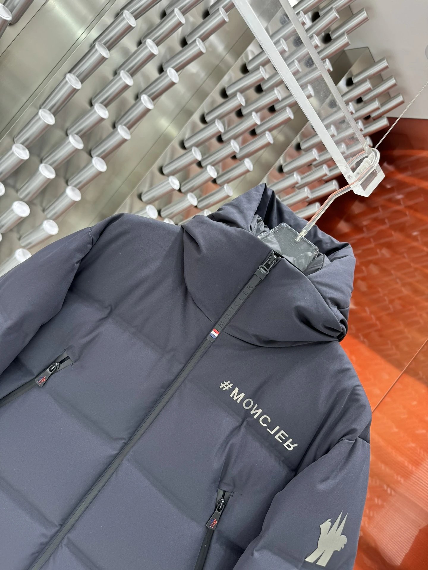 Moncler Maya Glossy Black Down Jacket with White Moncler sneakers - 9