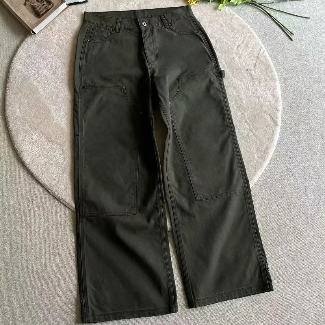 B01 Double Knee Work Pants Lumberjack Pants - Moss Green