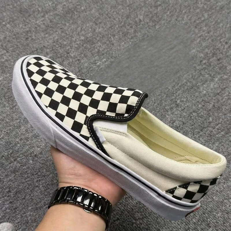 Black Slip-On Checkered