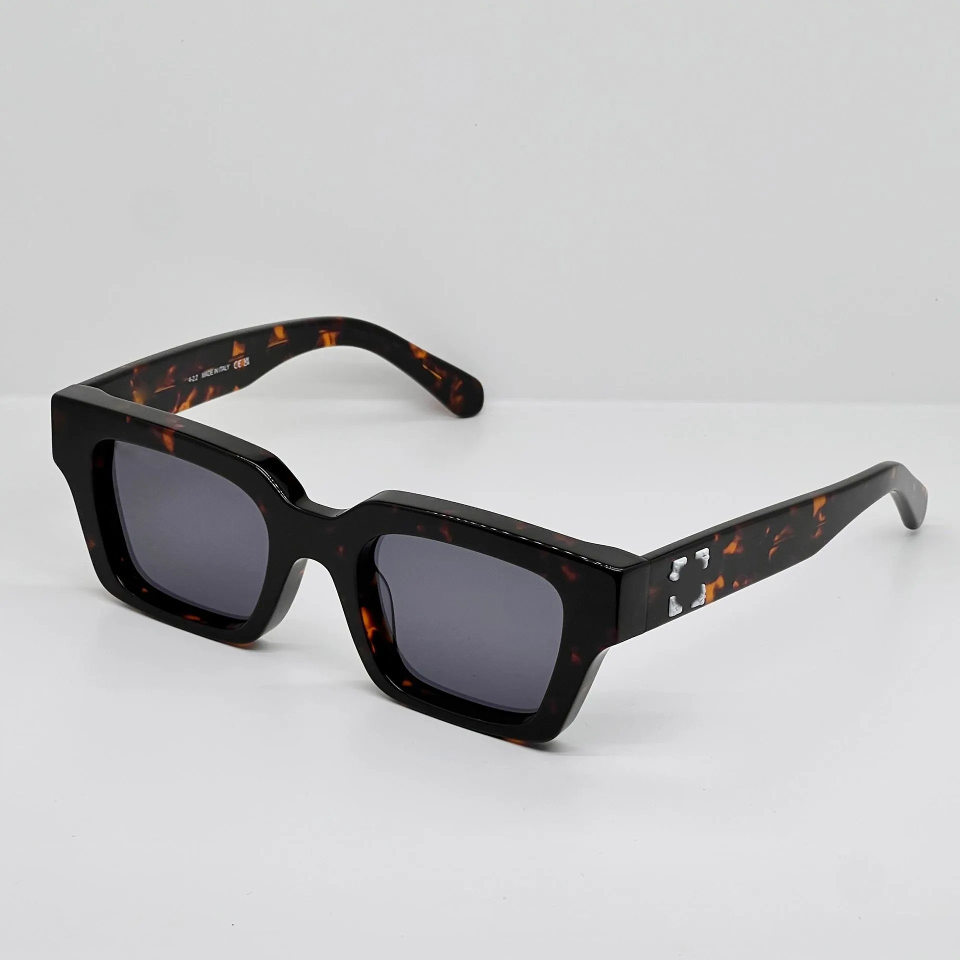 Leopard Frame Black Lens White Text (No Case)
