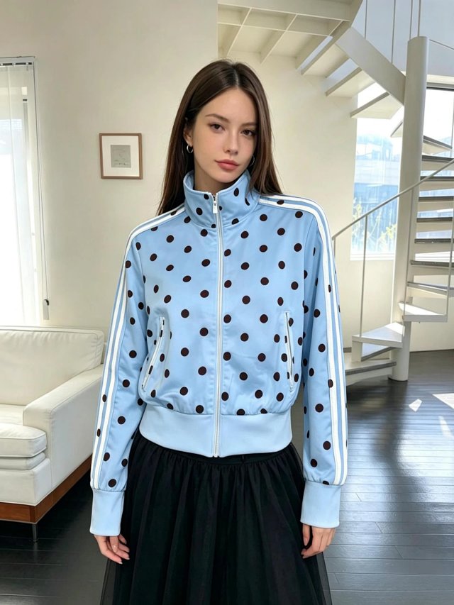 Adidas Women's Satin Polka Dots TT Track Jacket: seller detail photo 3