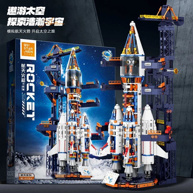 LEGO-Compatible Semi-Transparent Space Rocket Building Block Set – Educational Construction Toy: seller detail photo 4