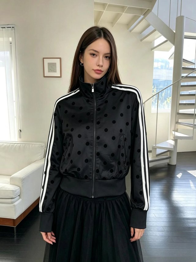 Adidas Women's Satin Polka Dots TT Track Jacket: seller detail photo 2