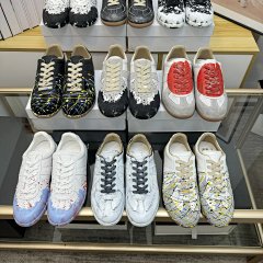 2025 new super hot German training shoes for men, made of genuine leather, retro style, height increasing, splashed ink, graffiti, casual board shoes, breathable and versatile