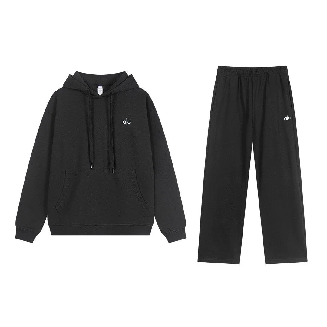 Dark Grey Hooded Straight Leg Set