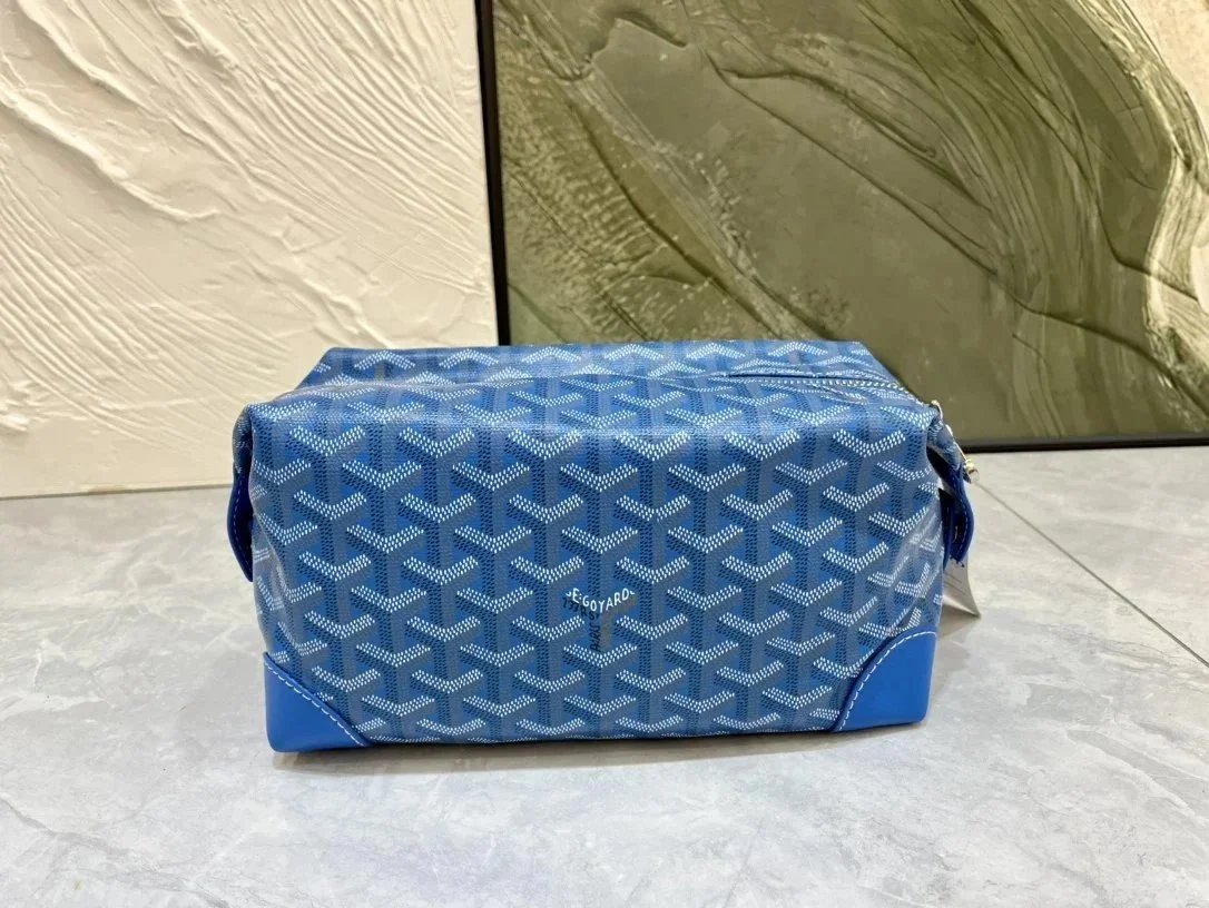 Goyard Boeing 25 Toiletry Bag Blue Goyardine Canvas