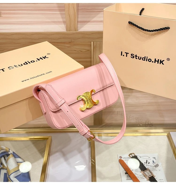 Design I.T Studio NK White Saddle Bag with Gold Hardware Crossbody Bags - 30