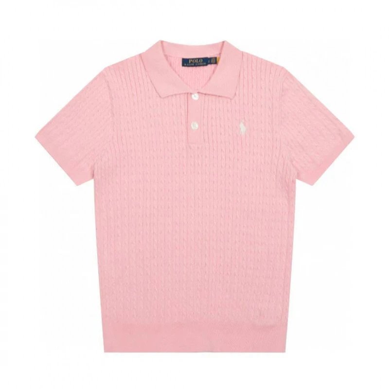 Polo Ralph Lauren Knitwear Short-Sleeve Cable-Knit Shirt — Pink