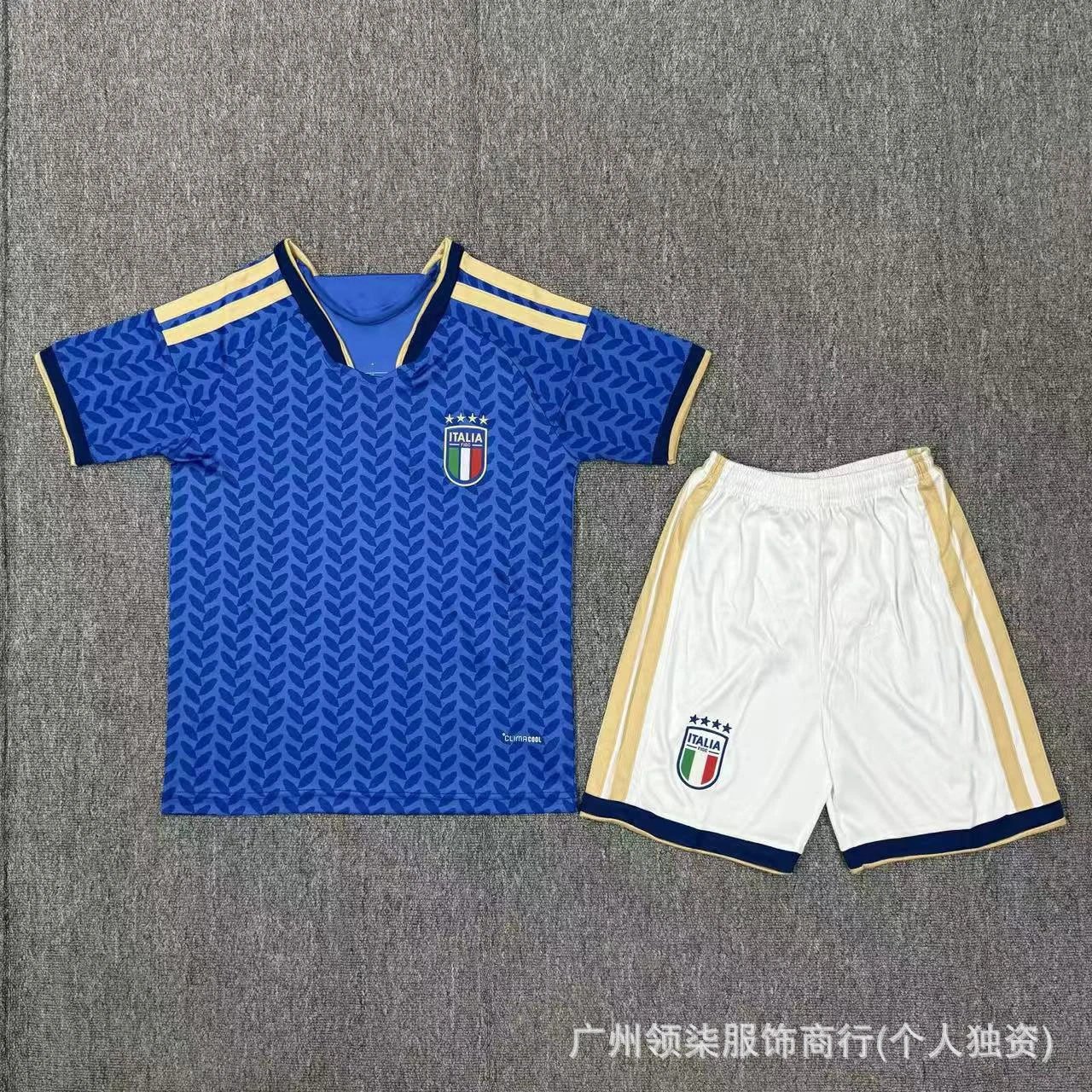 CBF Brazil Away Kit Navy Blue Patterned Jersey and Shorts Set - 15