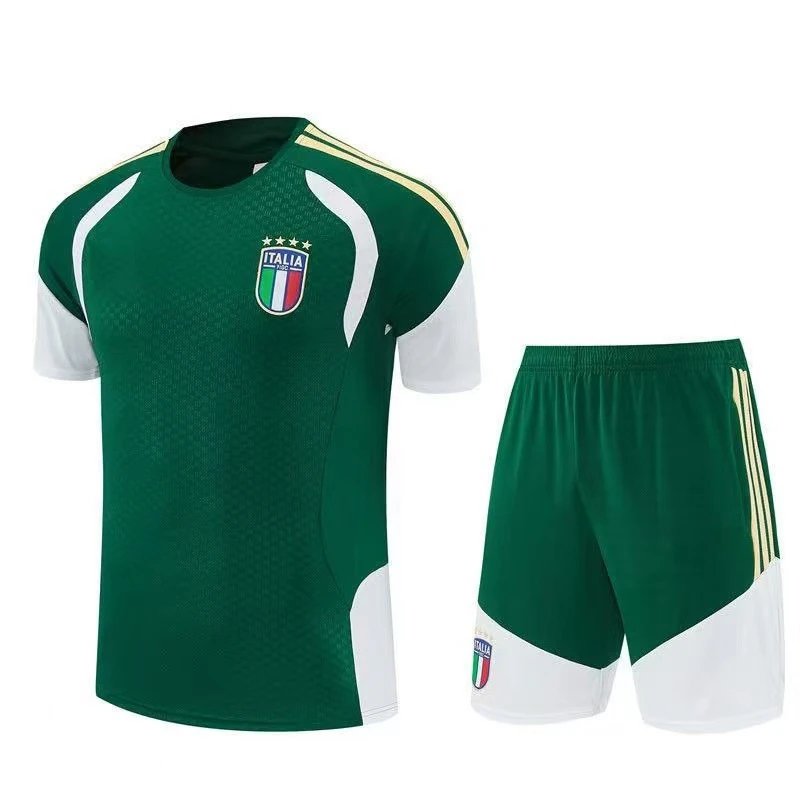 CBF Brazil Training Kit Black Orange Jersey and Shorts Sets - 7