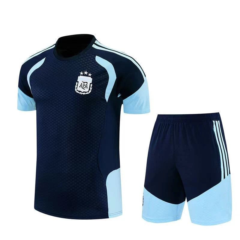 CBF Brazil Training Kit Black Orange Jersey and Shorts Sets - 9