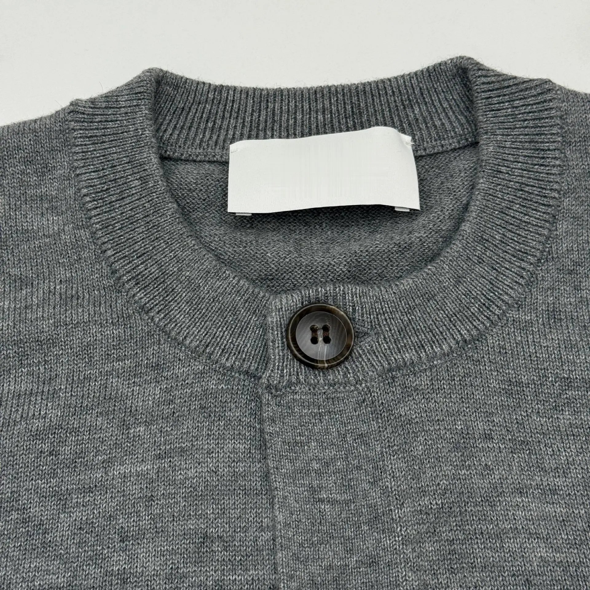 Design Knit Cardigan Beige Button-Front Cardigan - 16