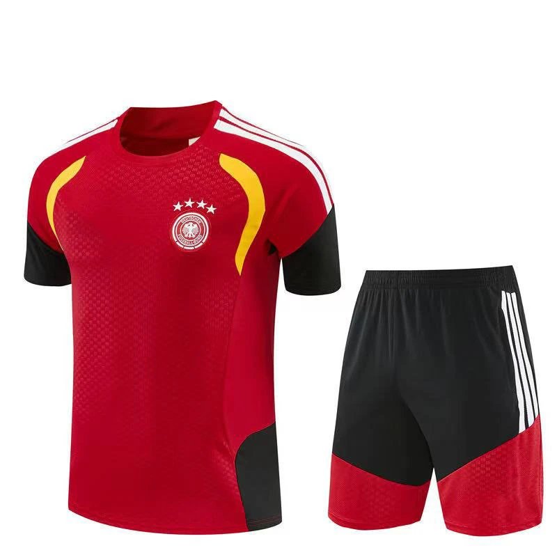CBF Brazil Training Kit Black Orange Jersey and Shorts Sets - 11