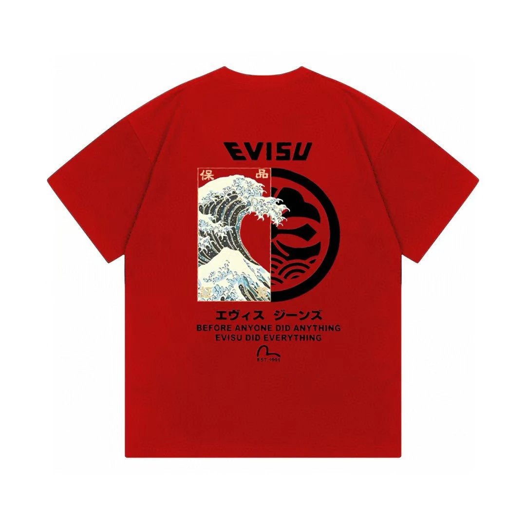 Evisu Daruma Graphic Print Red T-Shirt - 17