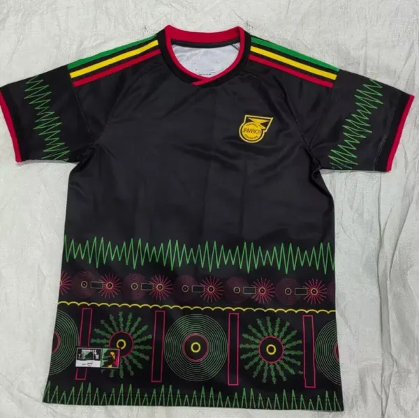 Jamaica National Football Team x Design Cultural Jersey Black Rasta Print Jersey - 1