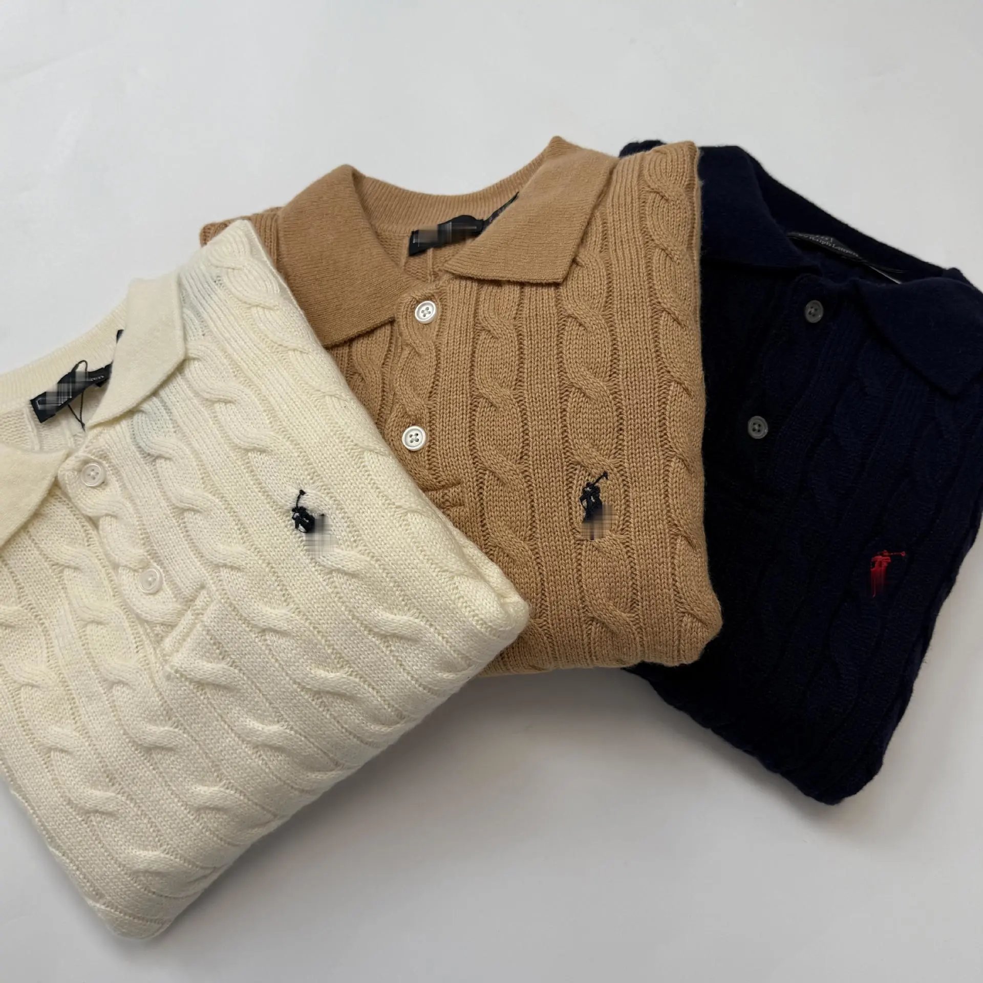 Polo Ralph Lauren Cable Knit Polo Sweater Ivory - 19
