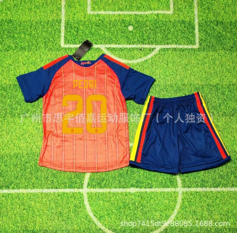 Design Argentina National Team Messi #10 Home Jersey Set Blue and White Stripes Jersey and Shorts Sets - 9