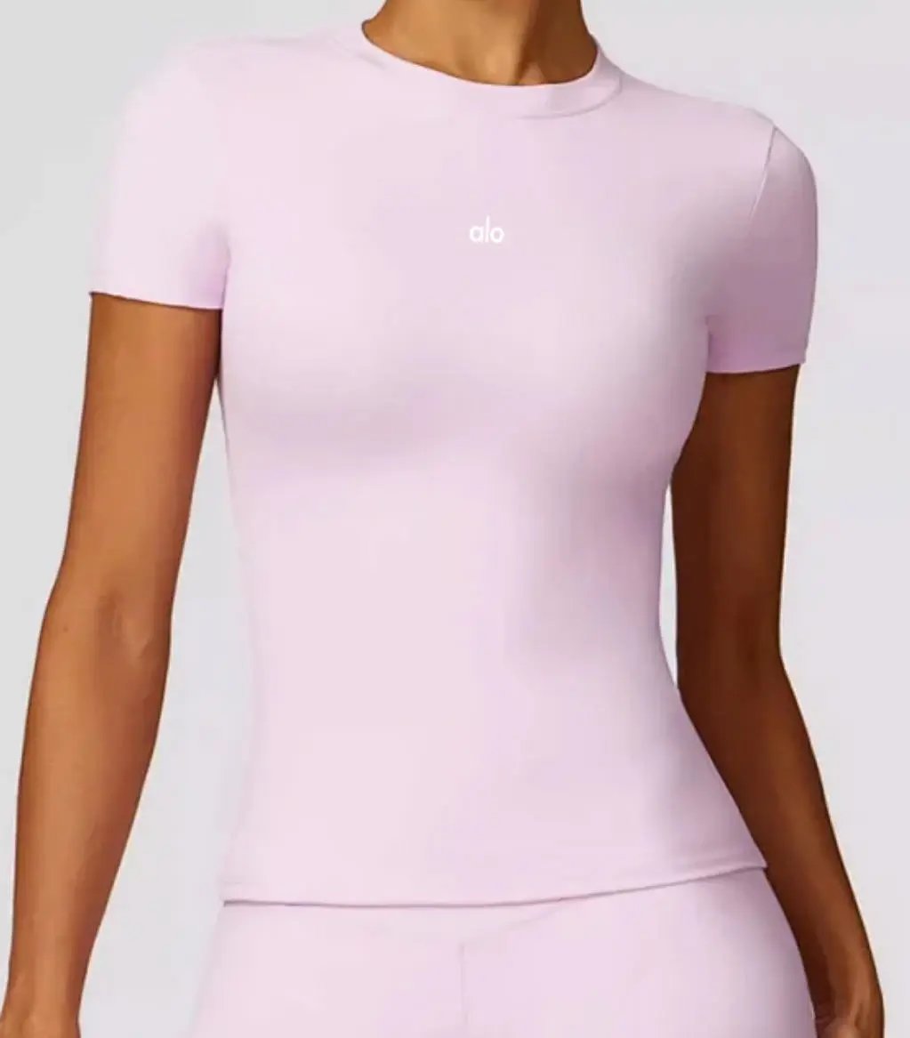 Alo Reflective High-Neck Crop Top Brown Activewear Set - 8