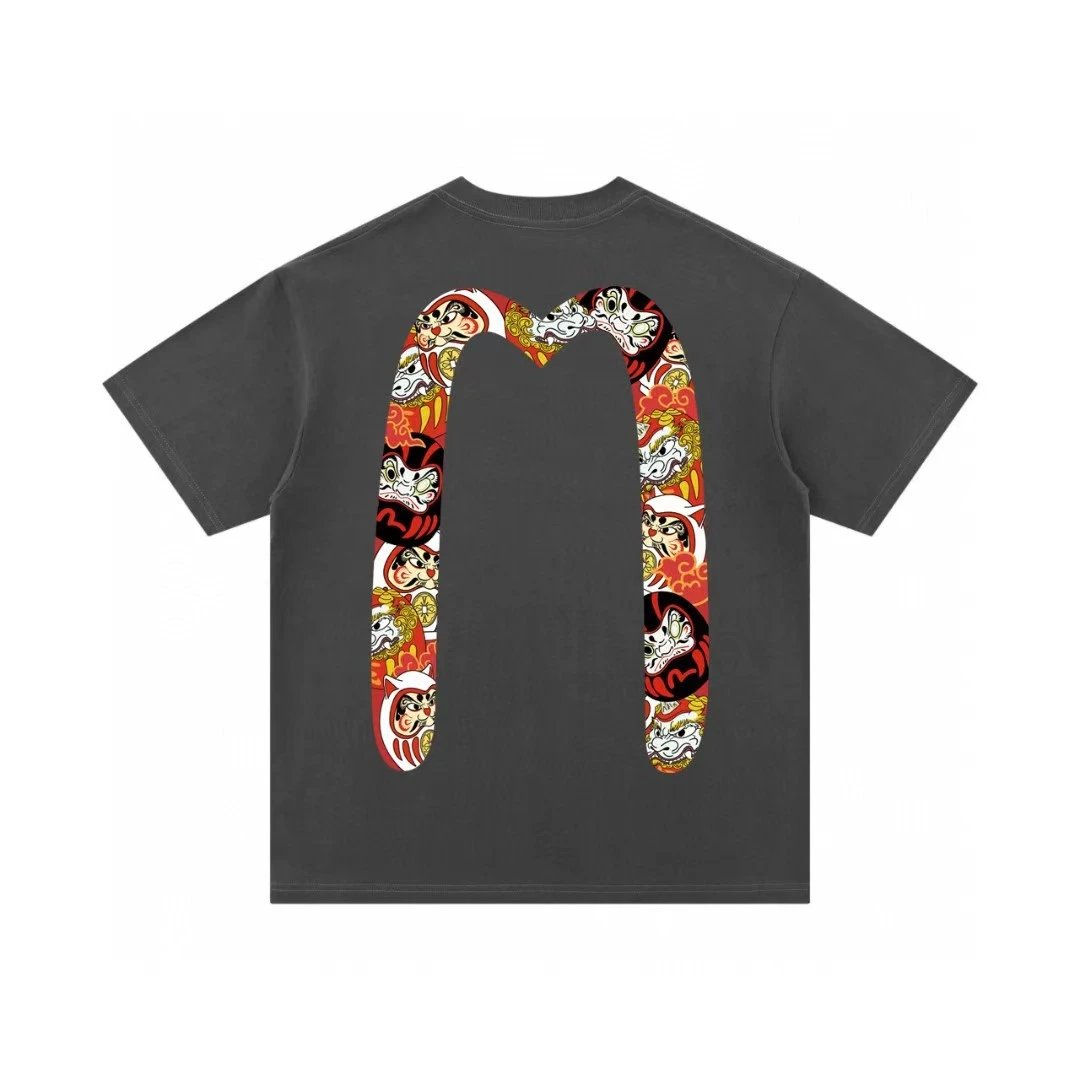 Evisu Daruma Graphic Print Red T-Shirt - 27