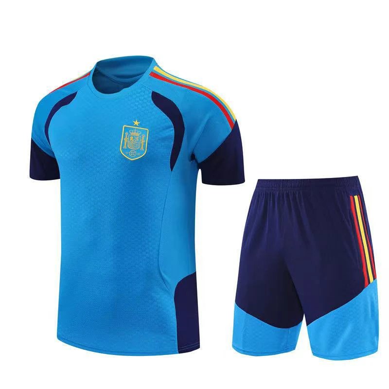 CBF Brazil Training Kit Black Orange Jersey and Shorts Sets - 2