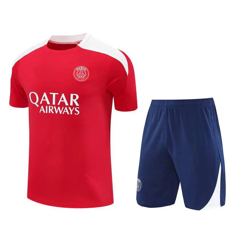 Paris Saint-Germain Training Kit Black Pink Jersey and Shorts Sets - 4