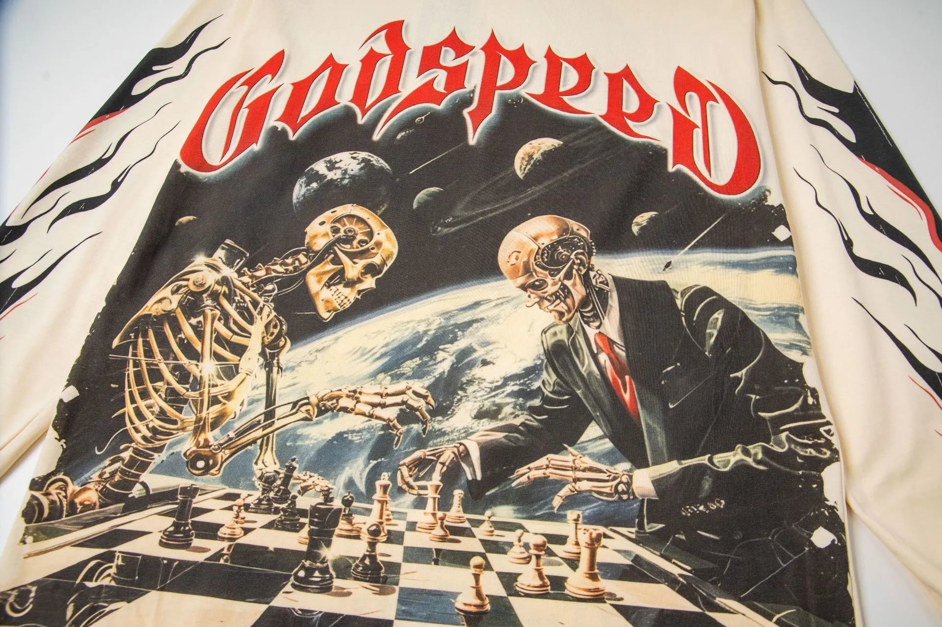 Godspeed Statue of Liberty Graphic Long-Sleeve T-Shirt Black - 21