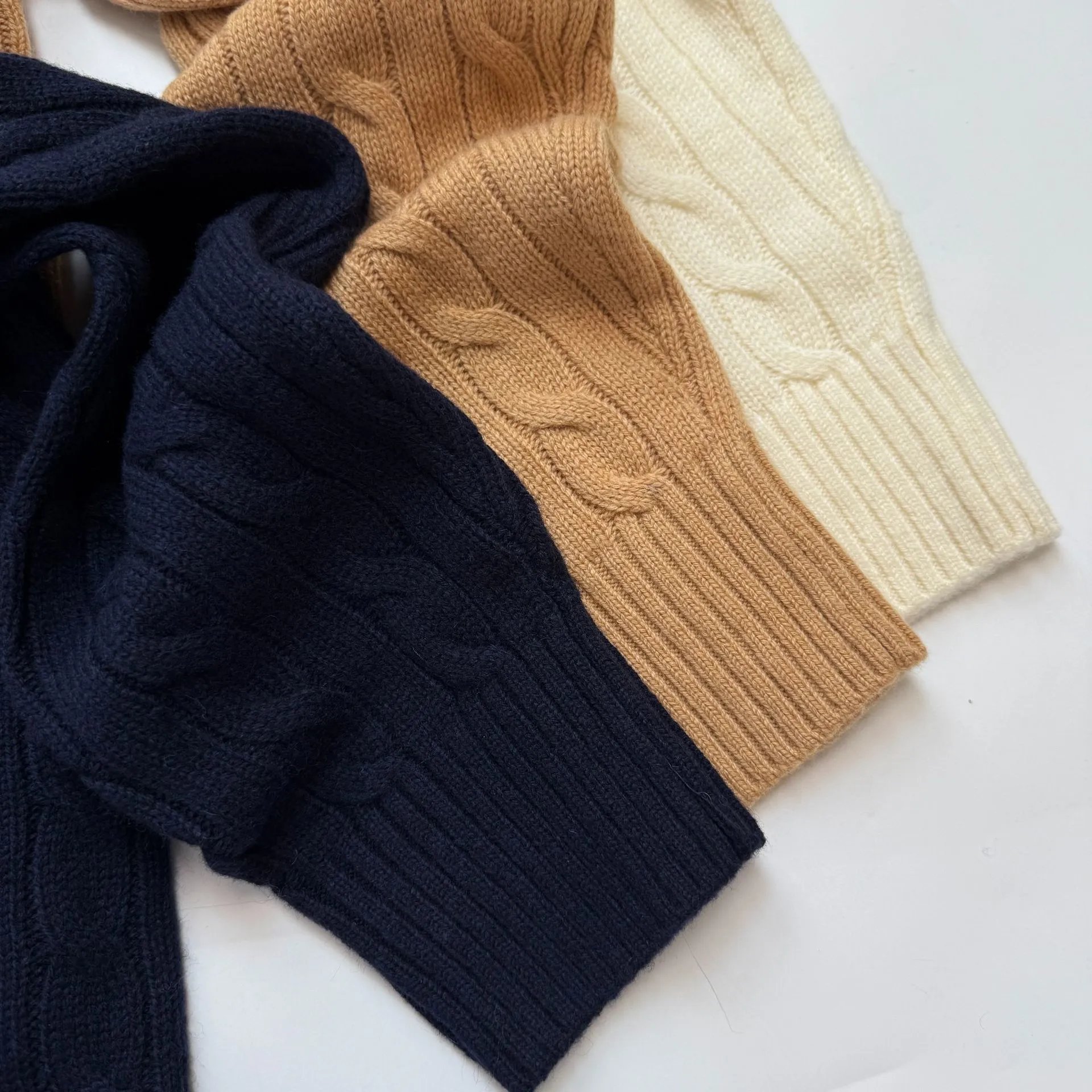 Polo Ralph Lauren Cable Knit Polo Sweater Ivory - 10