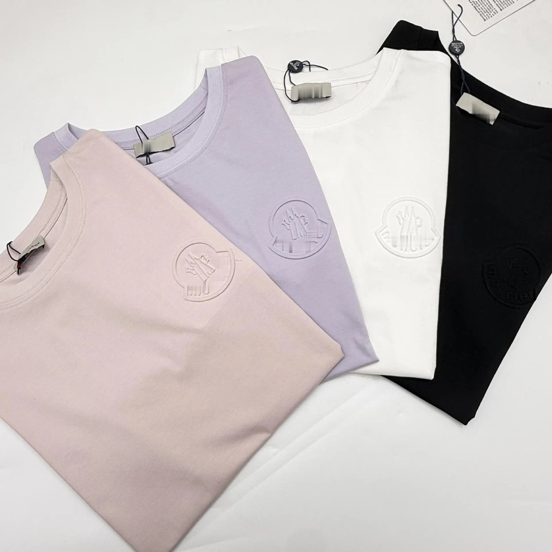 Moncler Logo Embroidered White T-Shirt - 16
