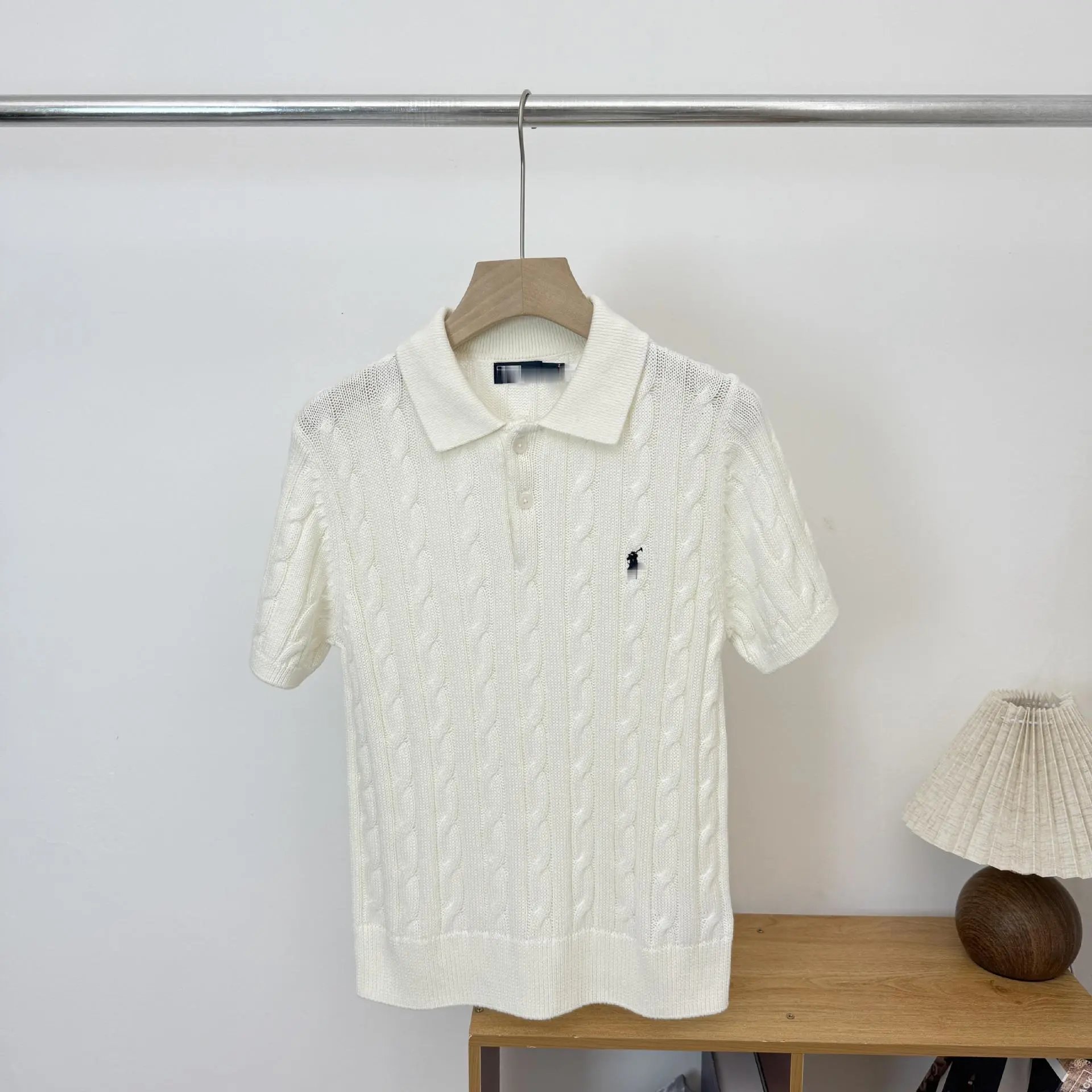 Fred Perry Cable Knit Polo Olive Green Polo Shirt - 9