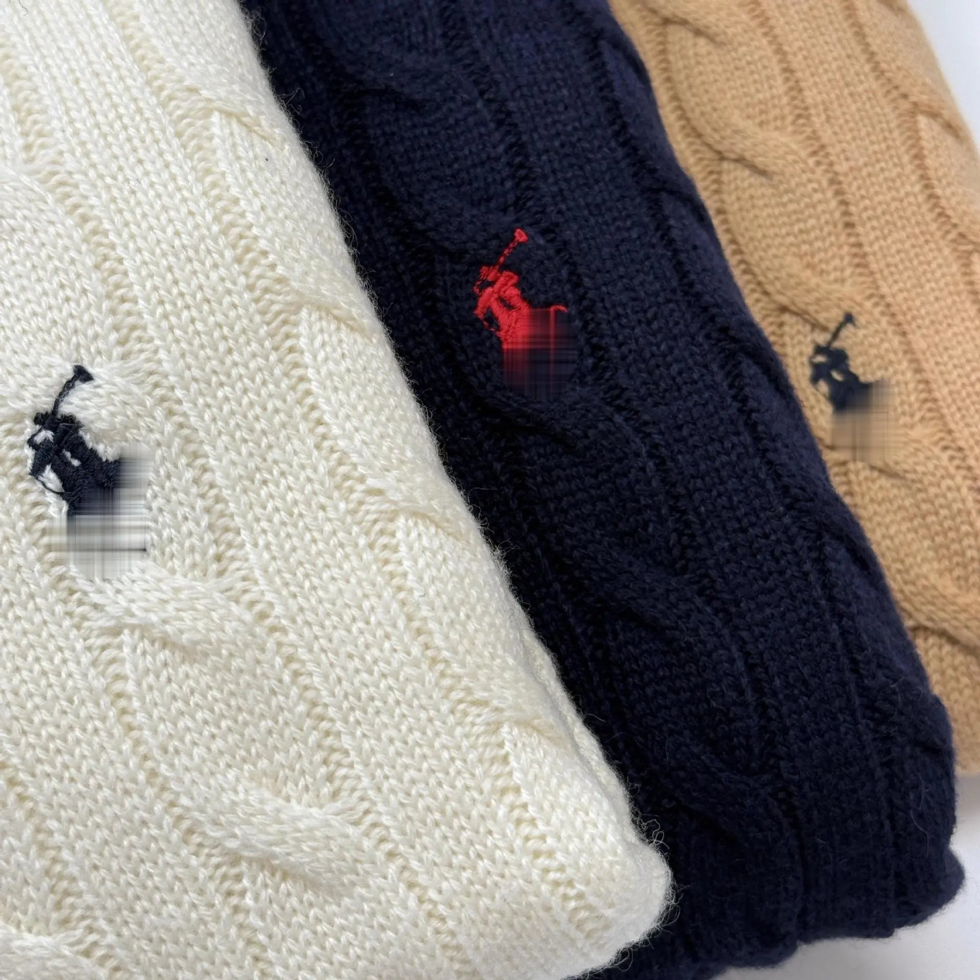 Polo Ralph Lauren Cable Knit Polo Sweater Ivory - 12