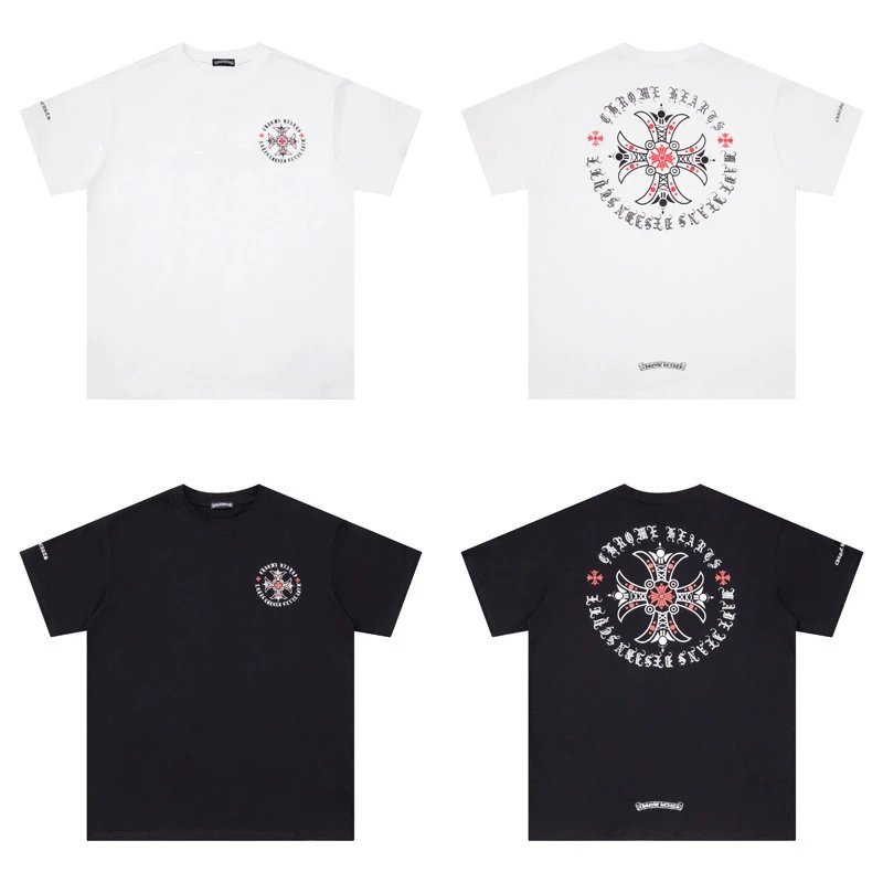 Chrome Hearts Logo Embroidered Black T-Shirt - 17