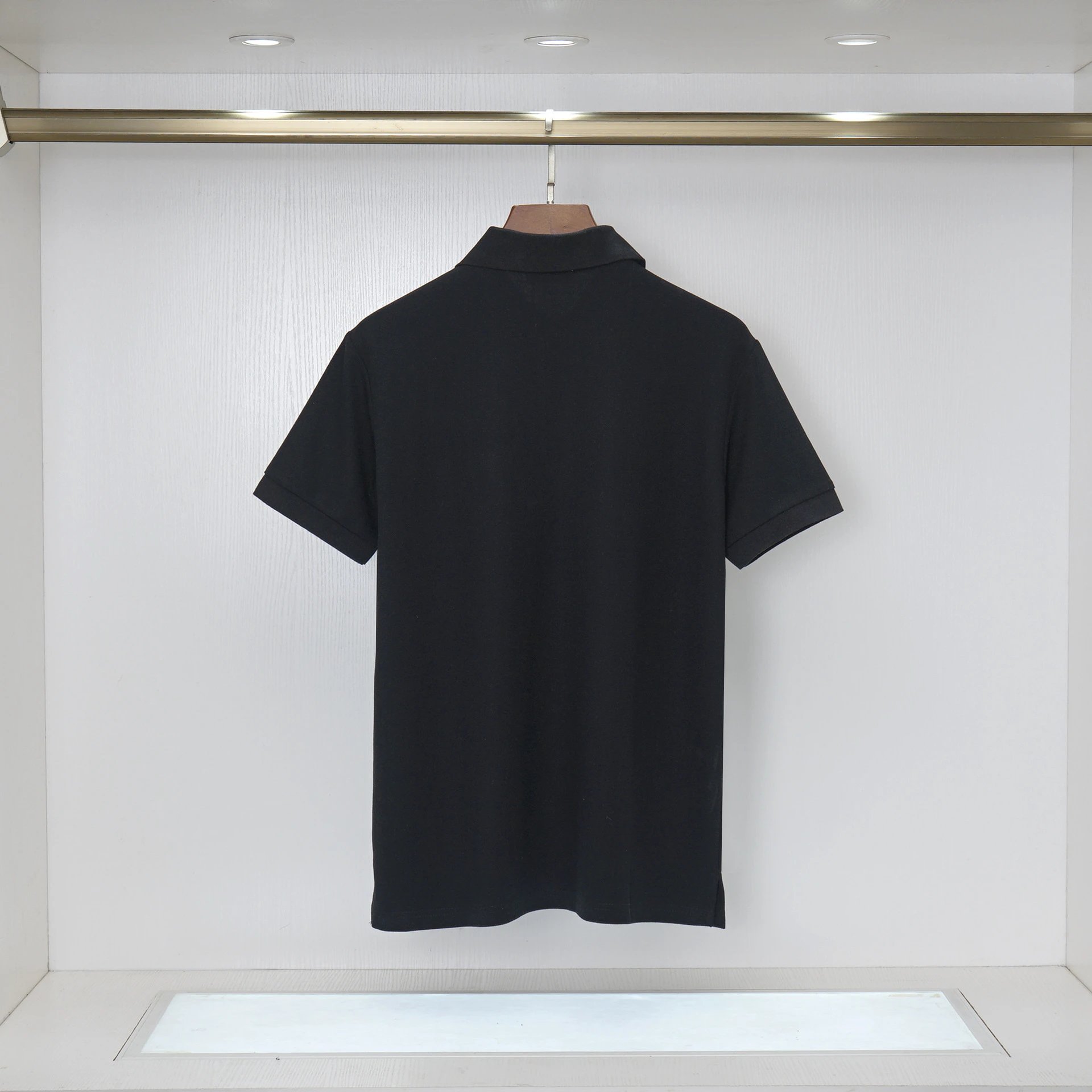 Moncler Polo Shirt Black with Tricolor Trim - 5
