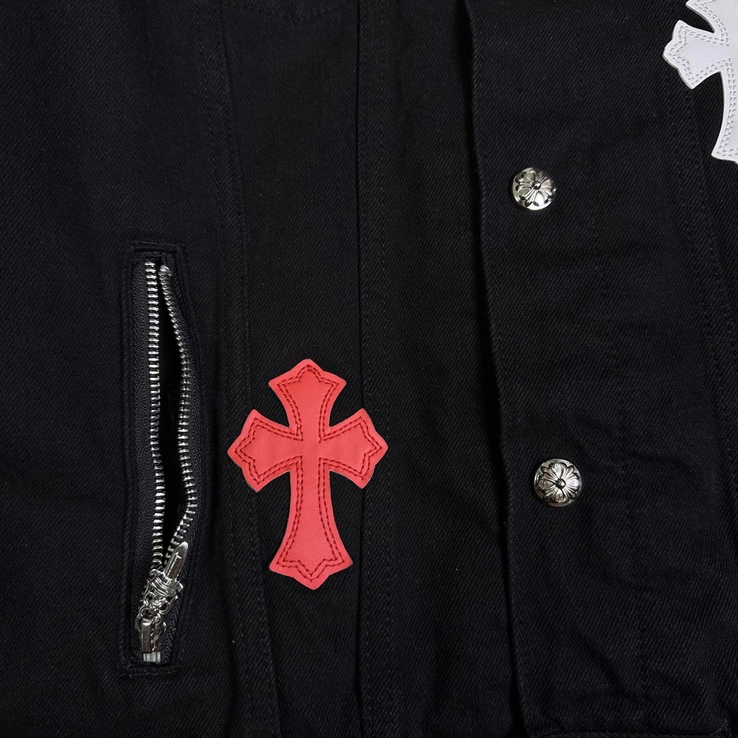 Chrome Hearts Cross Patch Denim Jacket Black - 7