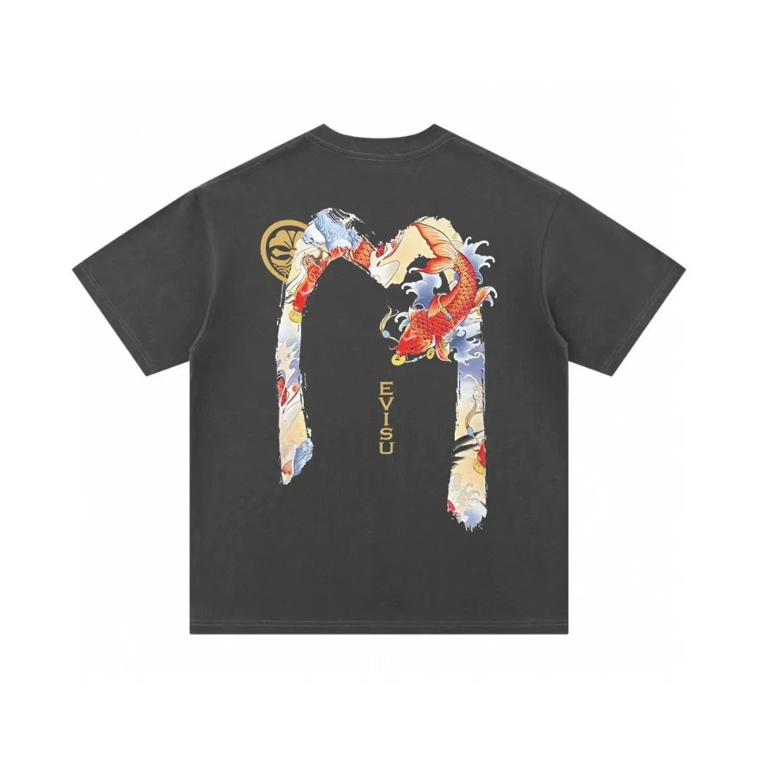 Evisu Daruma Graphic Print Red T-Shirt - 13