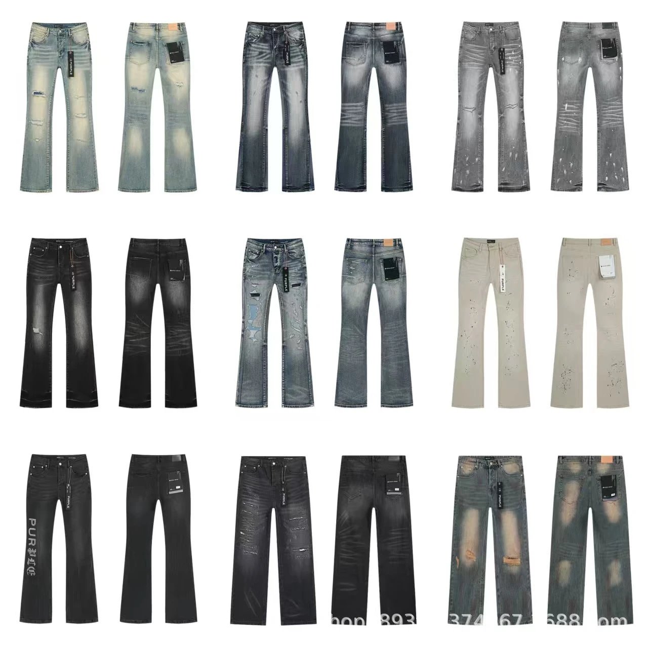 Denim Flare Pants Bl