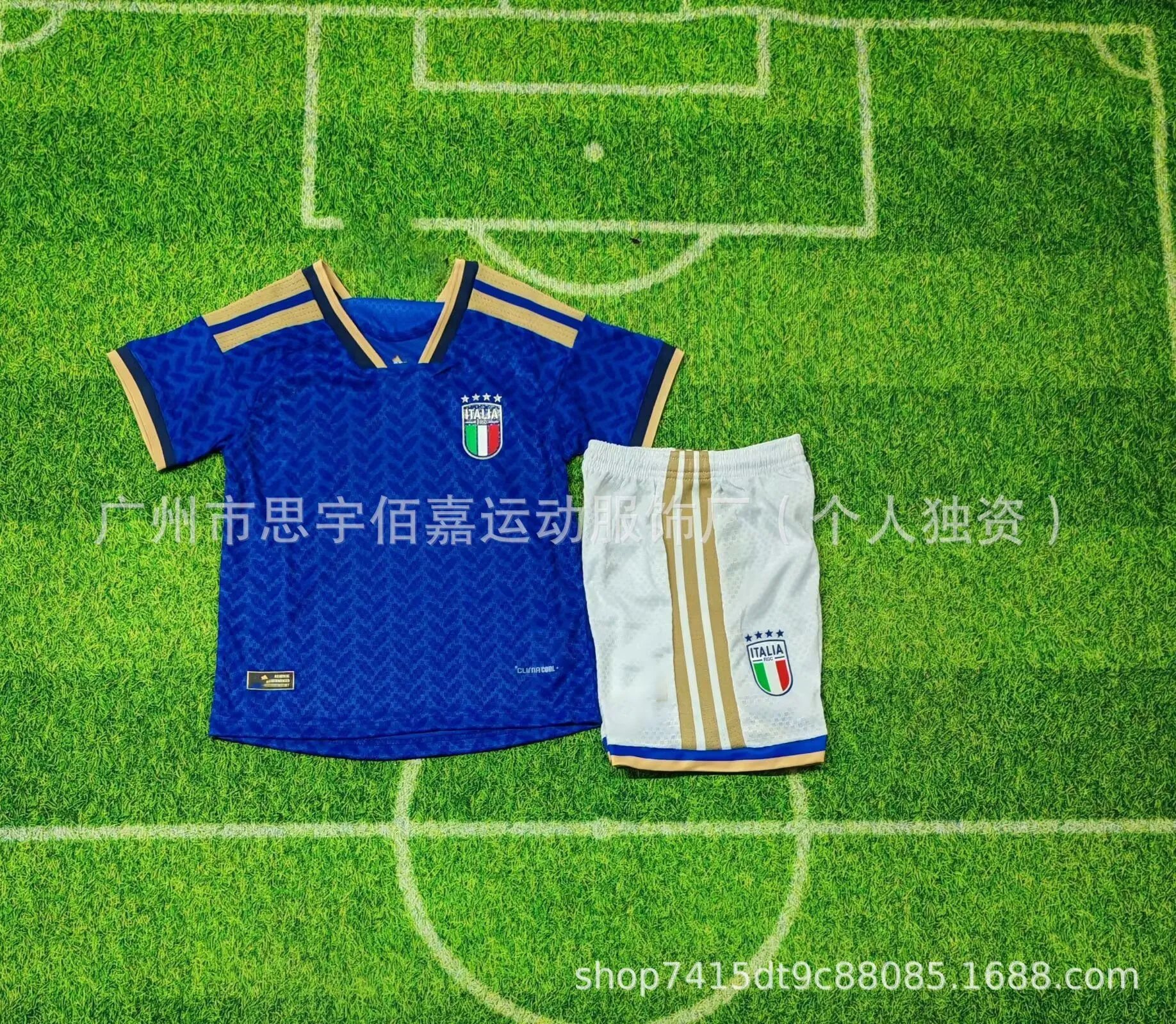 Design Argentina National Team Messi #10 Home Jersey Set Blue and White Stripes Jersey and Shorts Sets - 8