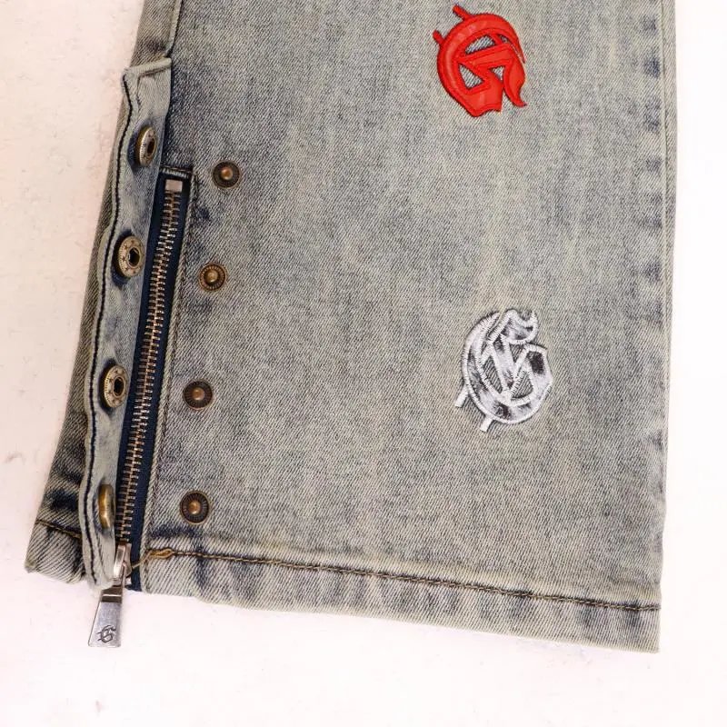 Godspeed Logo-Embroidered Distressed Black Flared Jeans - 38