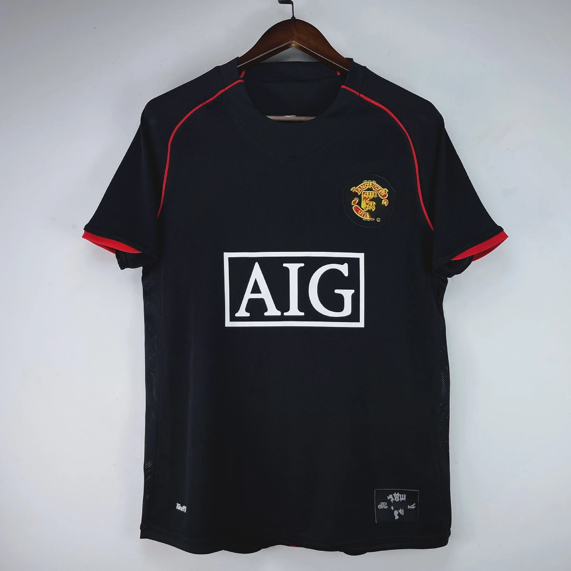 Manchester United 2007-08 Away Jersey Black
