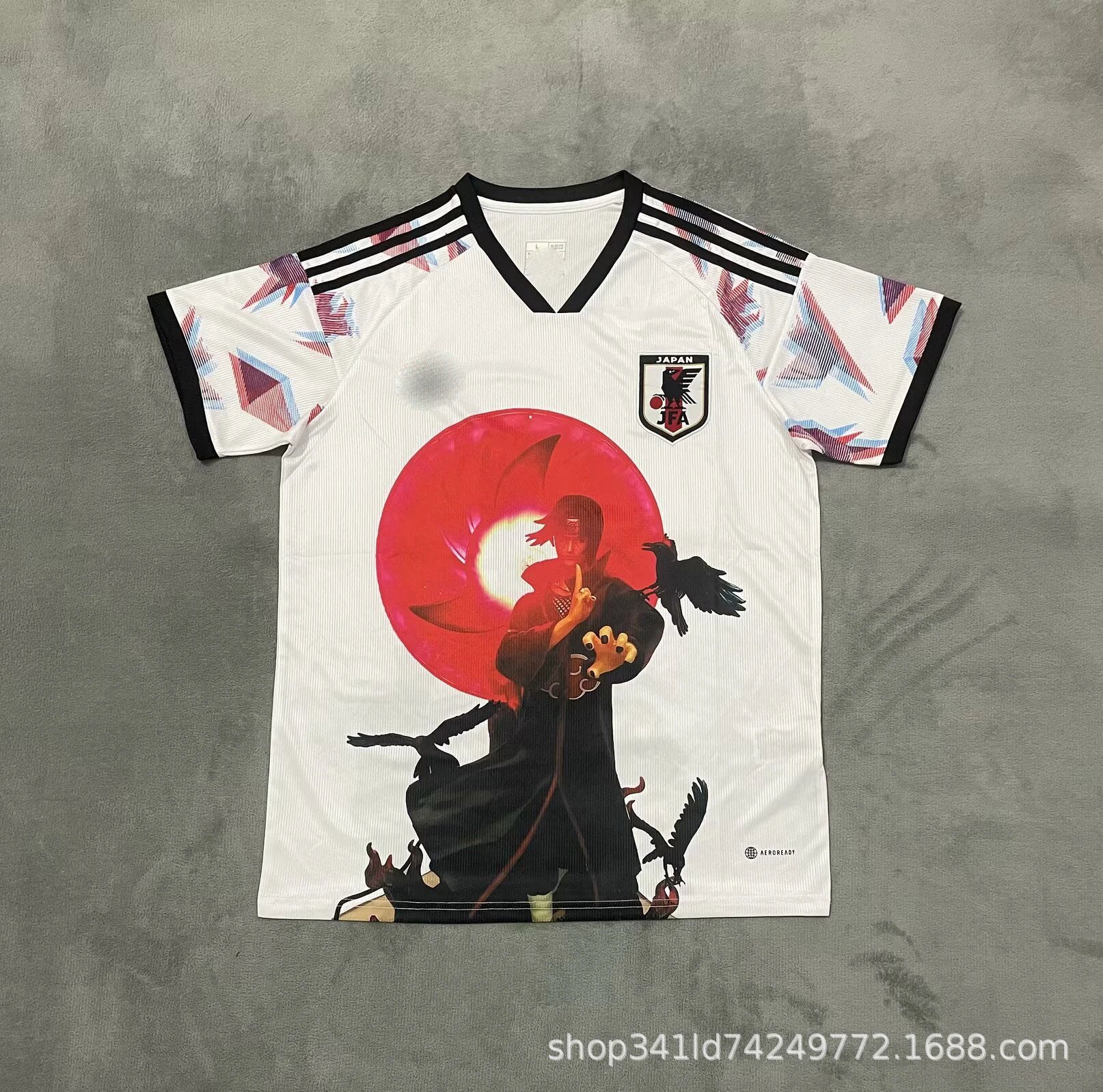 Adidas Japan National Team Away Jersey White Red Flame Print Jersey - 16