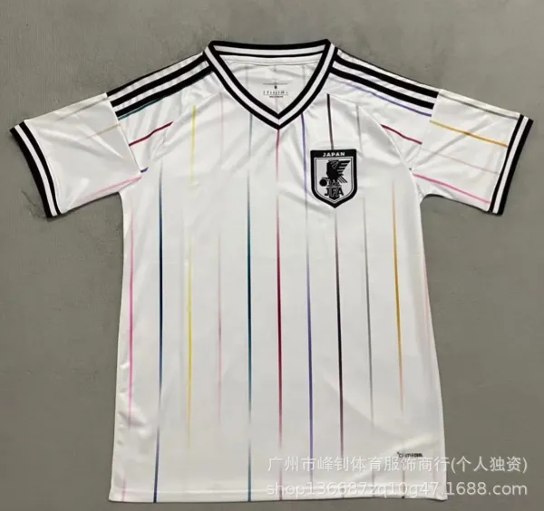 Japan Football Association Rainbow Stripe Away Jersey White - 1