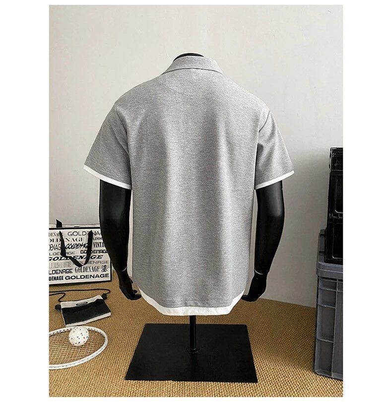 Design Contrast Trim Polo Black Polo Shirt - 27