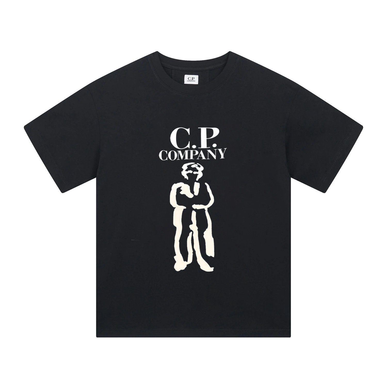 C.P. Company T-Shirts Logo Print Crewneck Short-Sleeve T-Shirt — 227 black
