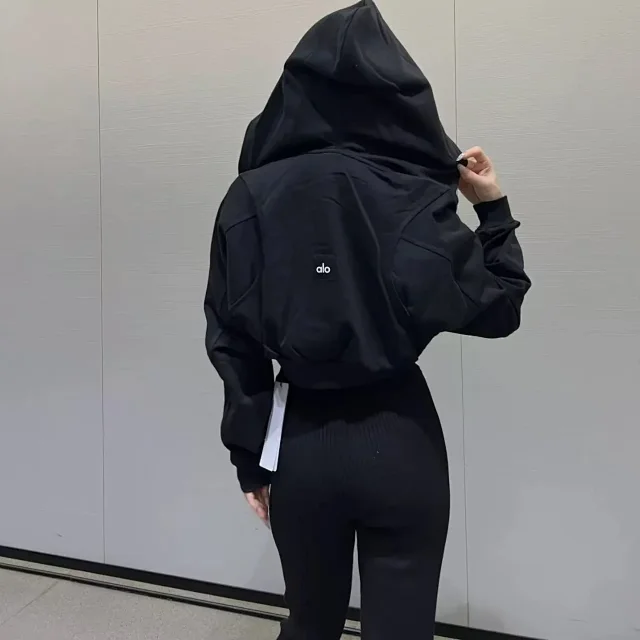 Alo Hoodies & Sweatshirts Cropped Zip-Up Hoodie product detail image 5