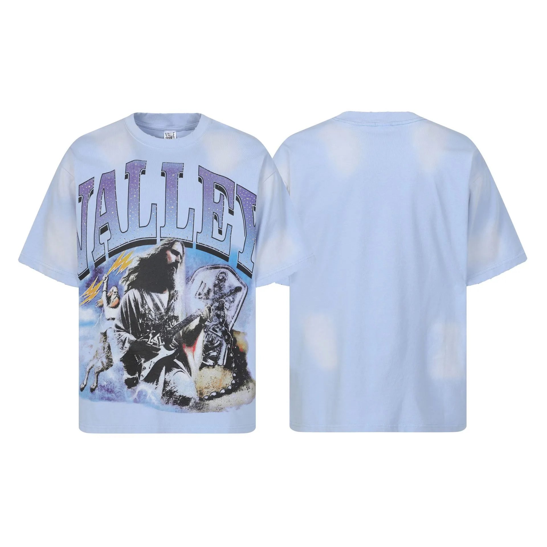 Design Vale USA Valley Dreams Alien Graphic T-Shirt Cream Wash T-Shirts - 3