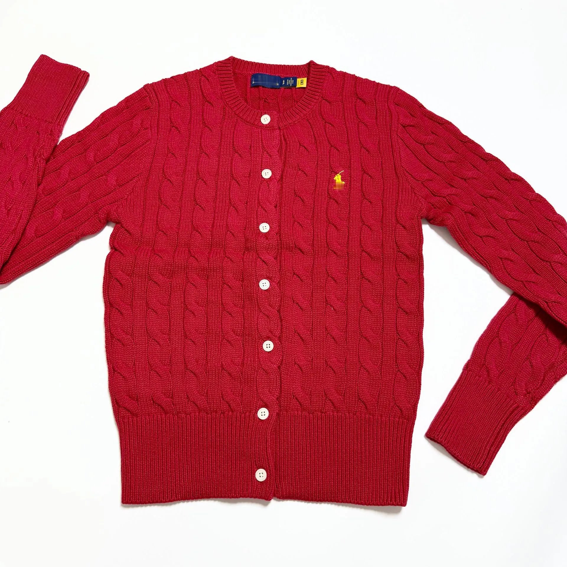 Polo Ralph Lauren Cable Knit Cardigan Light Blue Sweater - 13